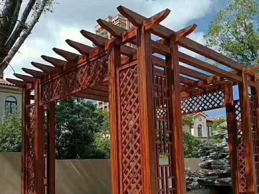 仿原木紋涼亭